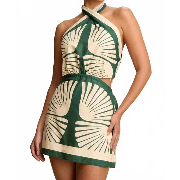 NEW LUXXEL pacifica halter tunic dress in green - Picture 1 of 2